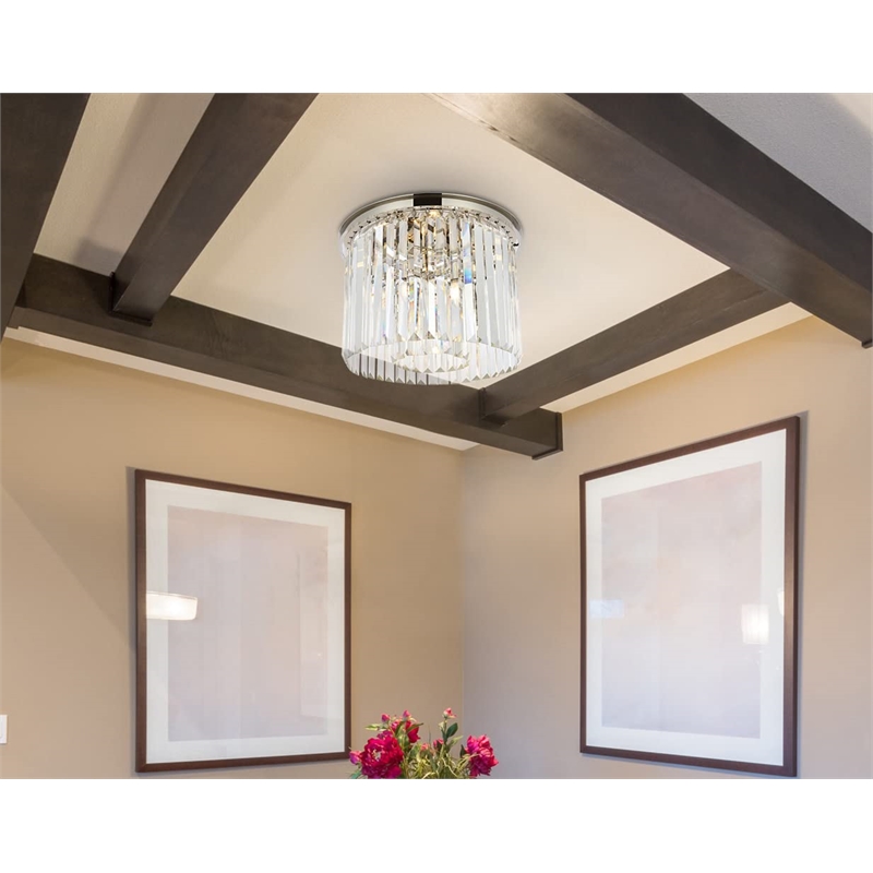 Urban Classic Sydney 6-Light Metal Royal Cut Flush Mount in Polished Nickel