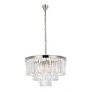 Urban Classic Sydney 9-Light Metal Royal Cut Chandelier in Polished Nickel