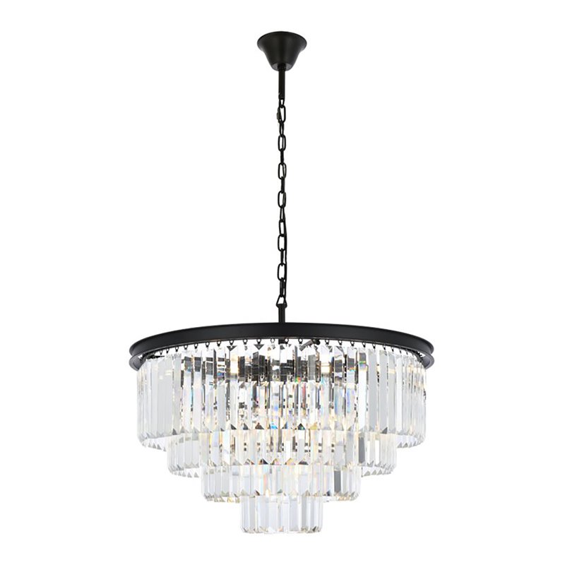 Urban Classic Sydney 17-Light Metal Royal Cut Chandelier in Black