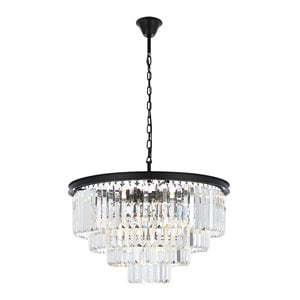 Urban Classic Sydney 17-Light Metal Royal Cut Chandelier in Black