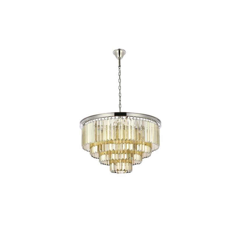 Urban Classic Sydney 17-Light Metal Royal Cut Chandelier in Matte Black