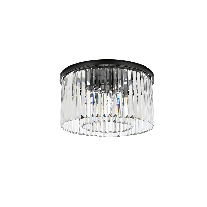 Urban Classic Sydney 8-Light Metal Royal Cut Flush Mount in Matte Black
