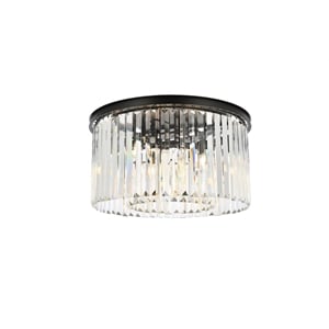 Urban Classic Sydney 8-Light Metal Royal Cut Flush Mount in Matte Black