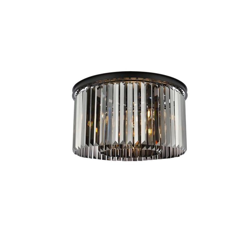 Urban Classic Sydney 8-Light Metal Royal Cut Flush Mount in Matte Black Finish