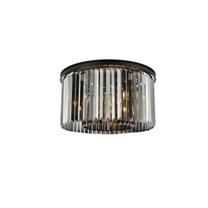 Urban Classic Sydney 8-Light Metal Royal Cut Flush Mount in Matte Black Finish