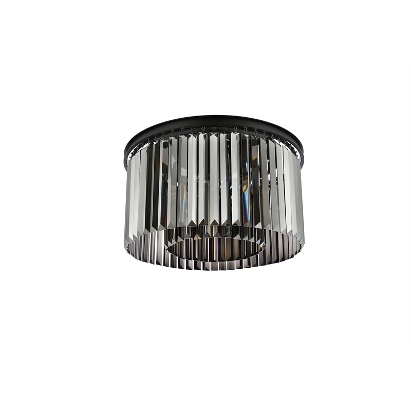 Urban Classic Sydney 8-Light Metal Royal Cut Flush Mount in Matte Black Finish