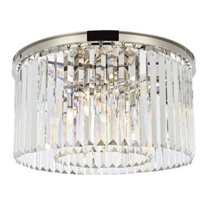 Urban Classic Sydney 8-Light Metal Royal Cut Flush Mount in Nickel