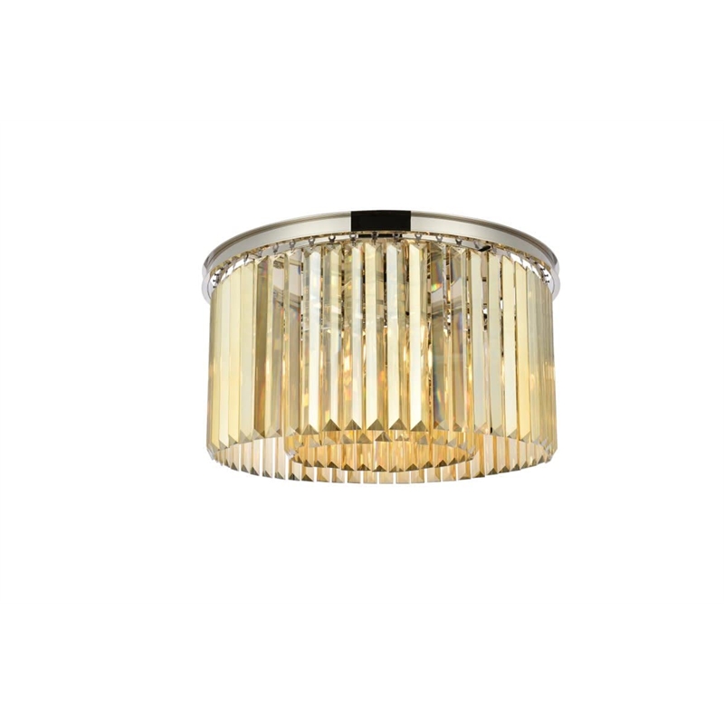 Urban Classic Sydney 8-Light Metal Royal Cut Flush Mount in Polished Nickel