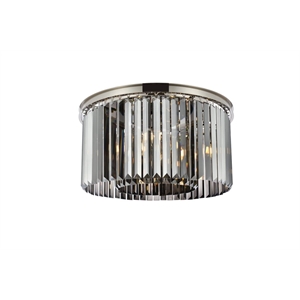 Urban Classic Sydney 8-Light Metal Royal Cut Flush Mount in Nickel
