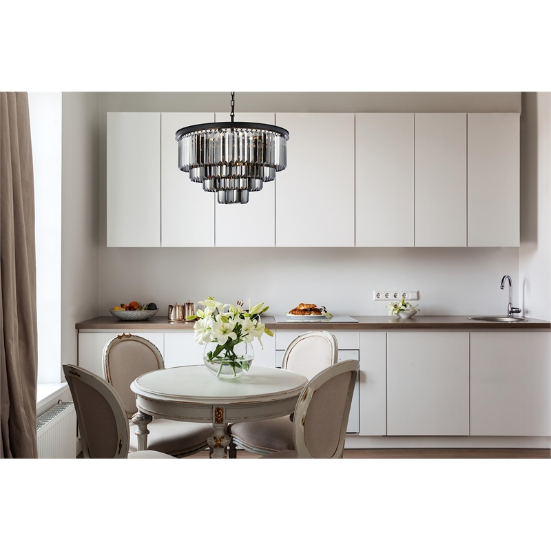 Urban Classic Sydney 17-Light Metal Royal Cut Chandelier - Polished Nickel