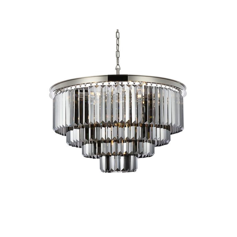 Urban Classic Sydney 17-Light Metal Royal Cut Chandelier - Polished Nickel