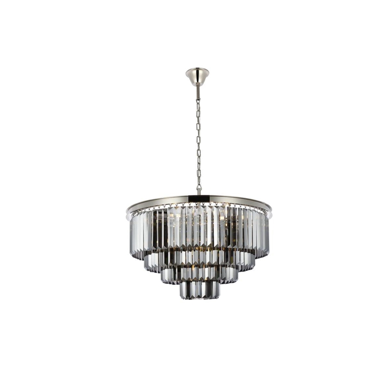 Urban Classic Sydney 17-Light Metal Royal Cut Chandelier - Polished Nickel