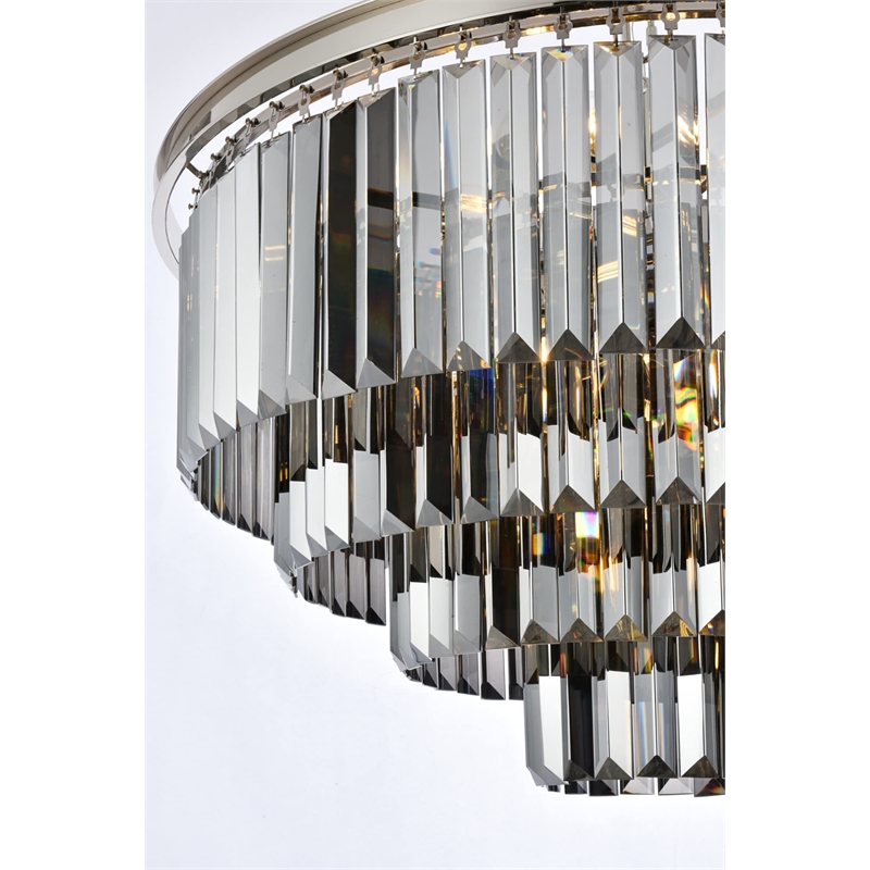 Urban Classic Sydney 17-Light Metal Royal Cut Chandelier - Polished Nickel