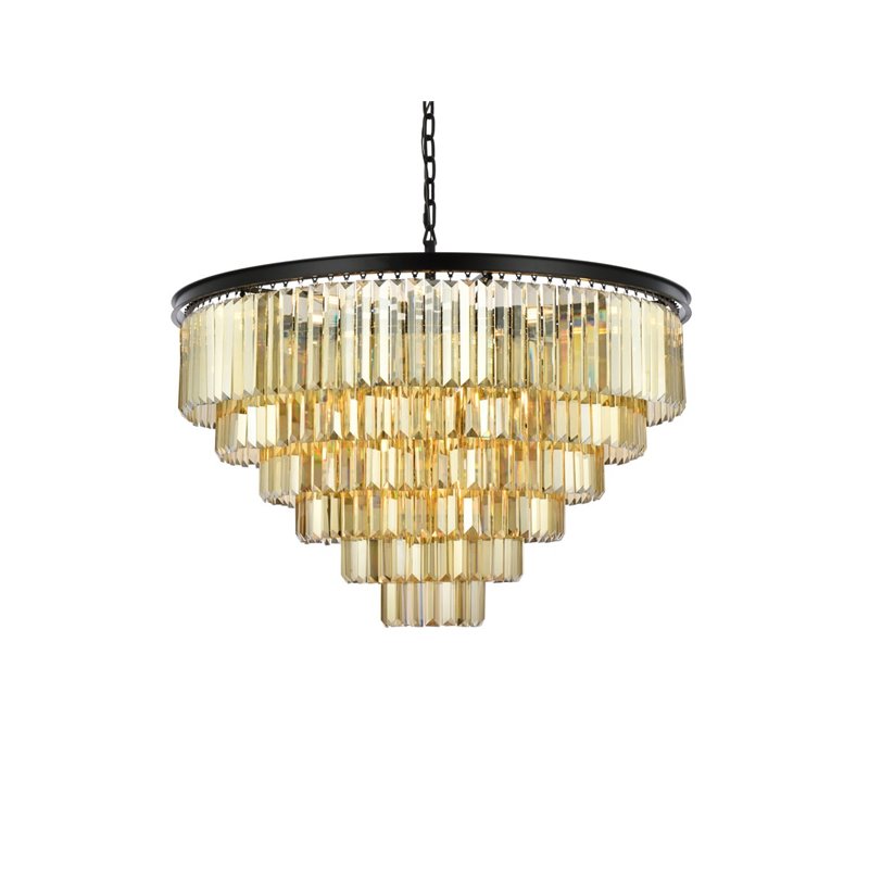 Urban Classic Sydney 33-Light Metal Royal Cut Chandelier in Matte Black
