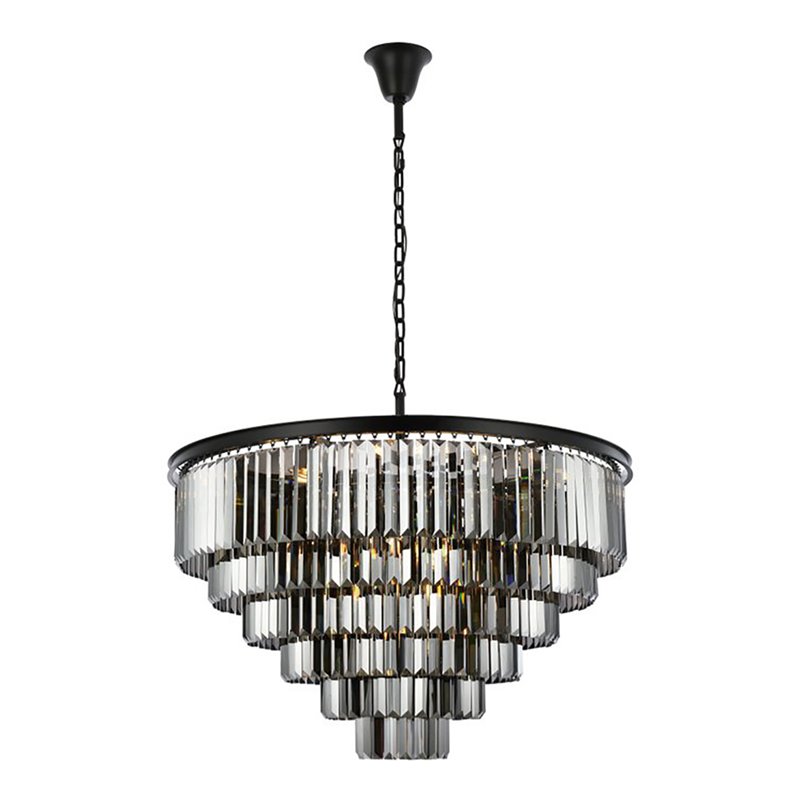 Urban Classic Sydney 33-Light Metal Royal Cut Chandelier - Matte Black