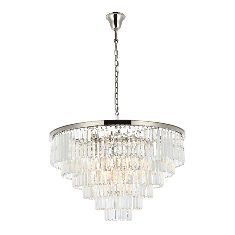 Urban Classic Sydney 33-Light Metal Royal Cut Chandelier in Nickel