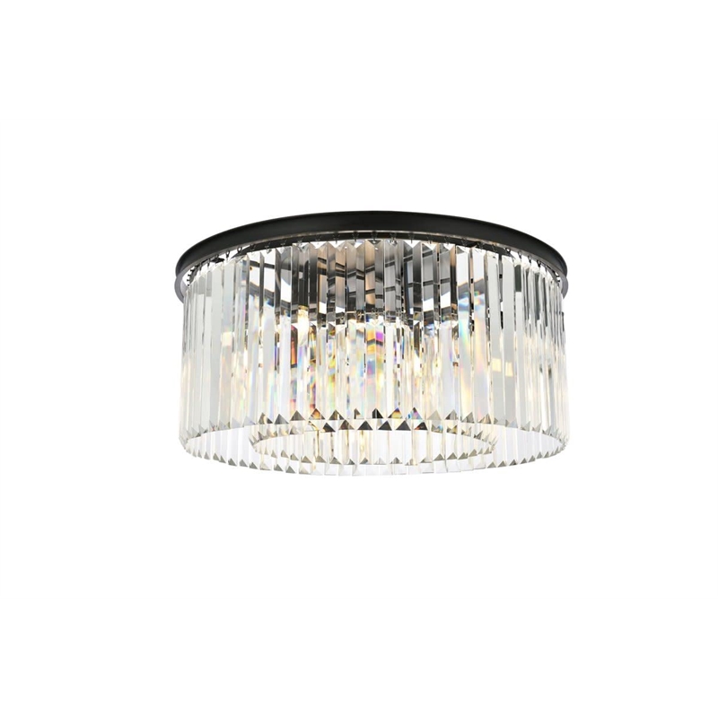 Urban Classic Sydney 8-Light Metal Royal Cut Flush Mount - Matte Black