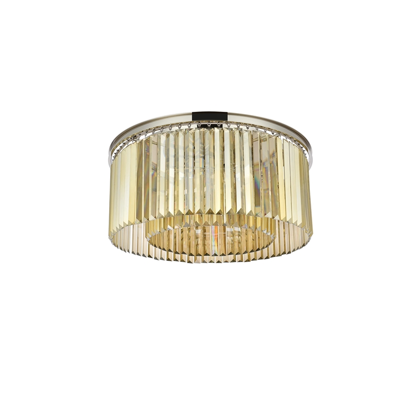Urban Classic Sydney 8-Light Metal Royal Cut Flush Mount in Black