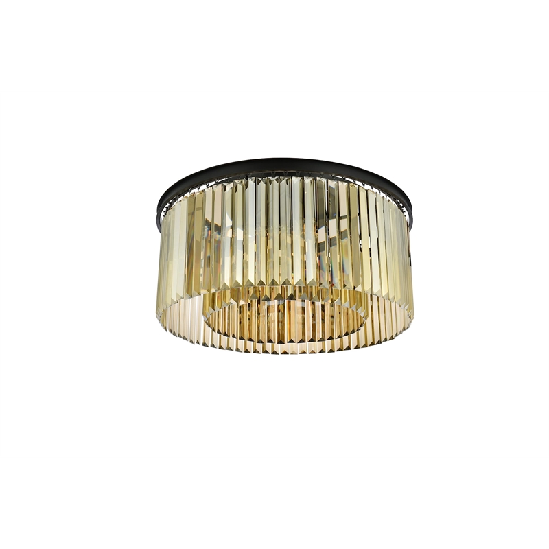 Urban Classic Sydney 8-Light Metal Royal Cut Flush Mount in Black