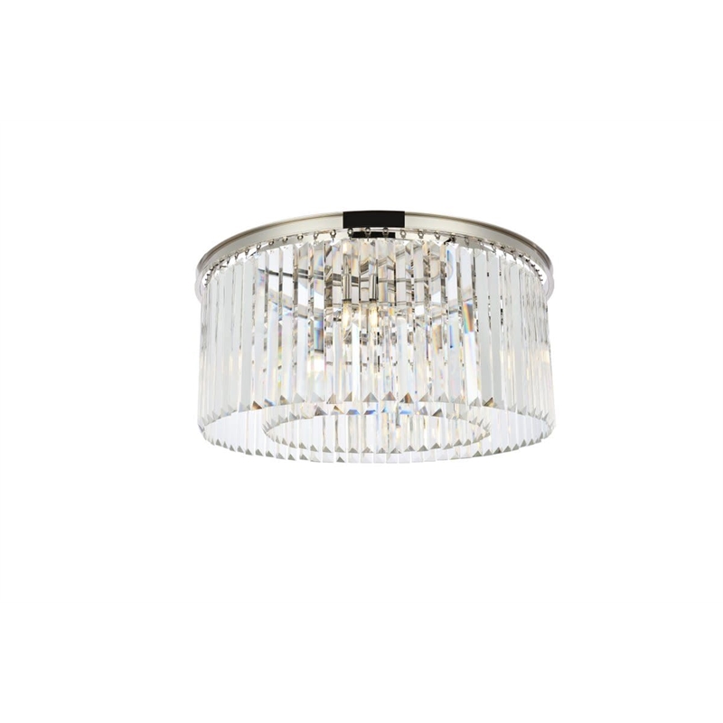 Urban Classic Sydney 8-Light Metal Royal Cut Flush Mount in Nickel Finish