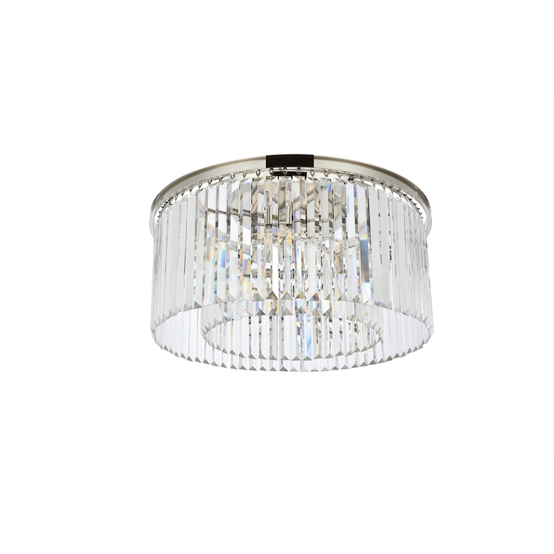 Urban Classic Sydney 8-Light Metal Royal Cut Flush Mount in Nickel Finish