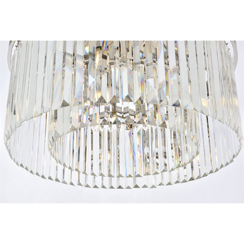 Urban Classic Sydney 8-Light Metal Royal Cut Flush Mount in Nickel Finish