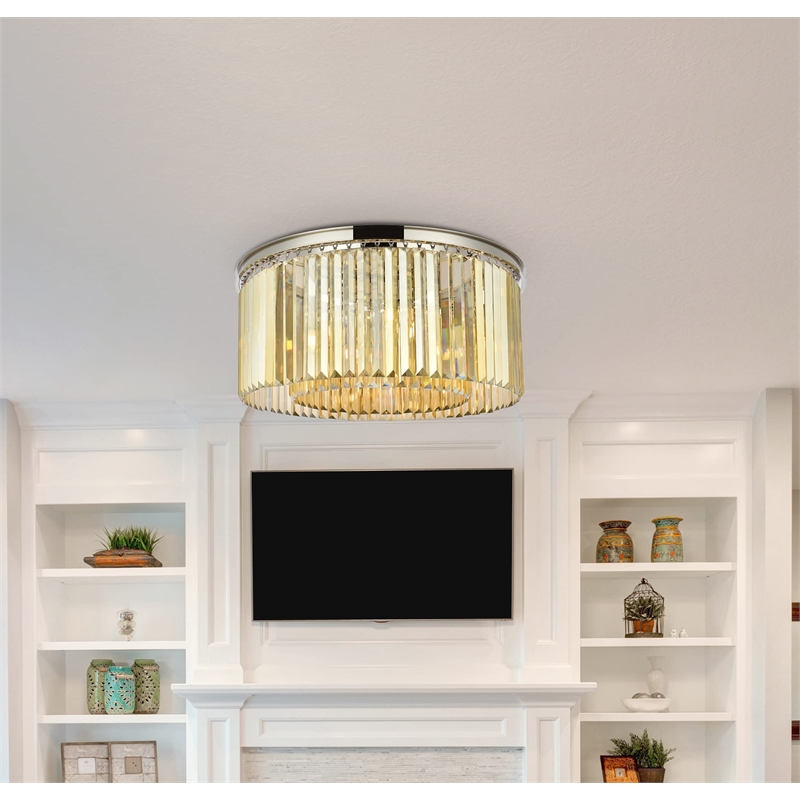 Urban Classic Sydney 8-Light Metal Royal Cut Flush Mount in Polished Nickel