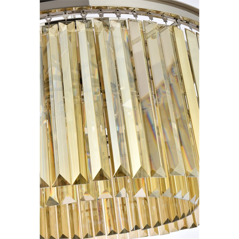 Urban Classic Sydney 8-Light Metal Royal Cut Flush Mount in Polished Nickel