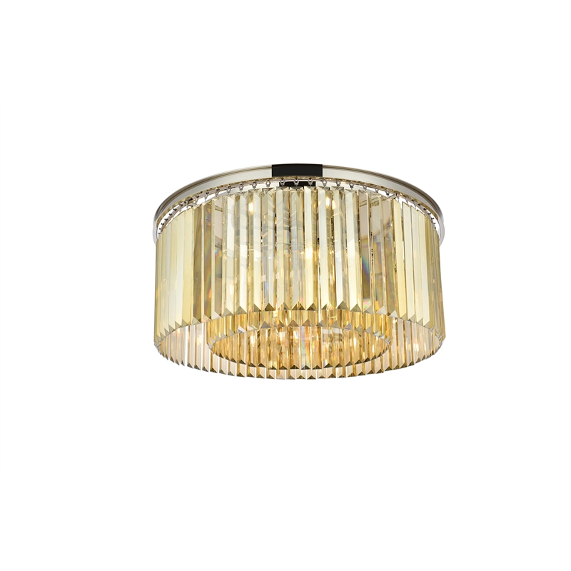 Urban Classic Sydney 8-Light Metal Royal Cut Flush Mount in Polished Nickel