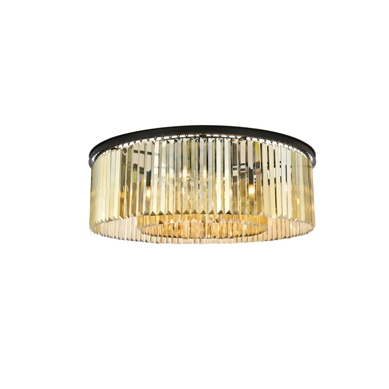 Urban Classic Sydney 10-Light Metal Royal Cut Flush Mount in Matte Black