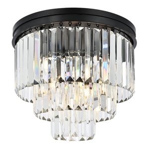 Urban Classic Sydney 9-Light Metal Royal Cut Flush Mount in Matte Black Finish