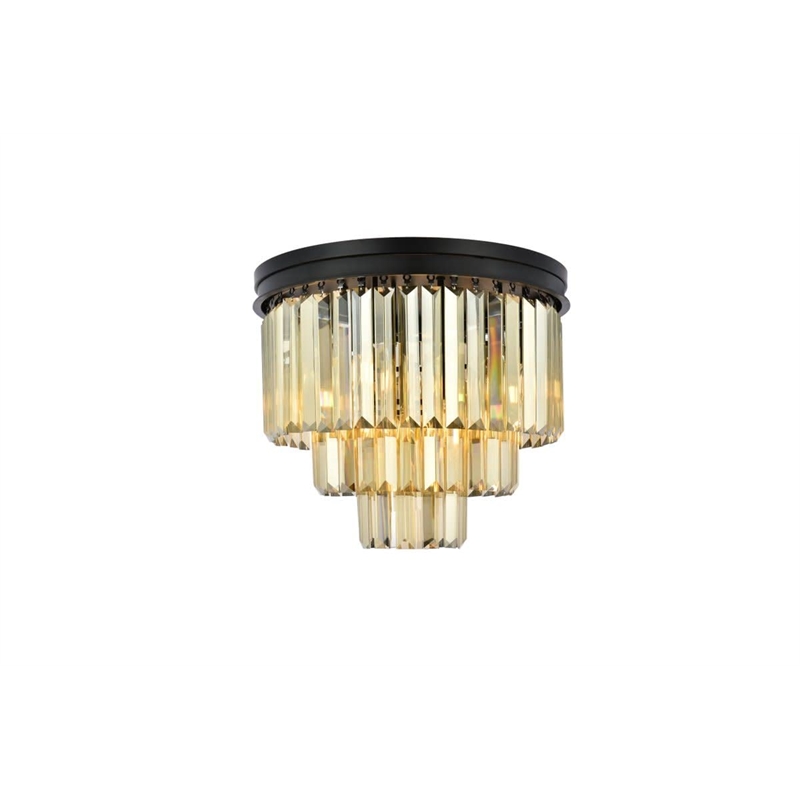 Urban Classic Sydney 9-Light Metal Royal Cut Flush Mount in Matte Black
