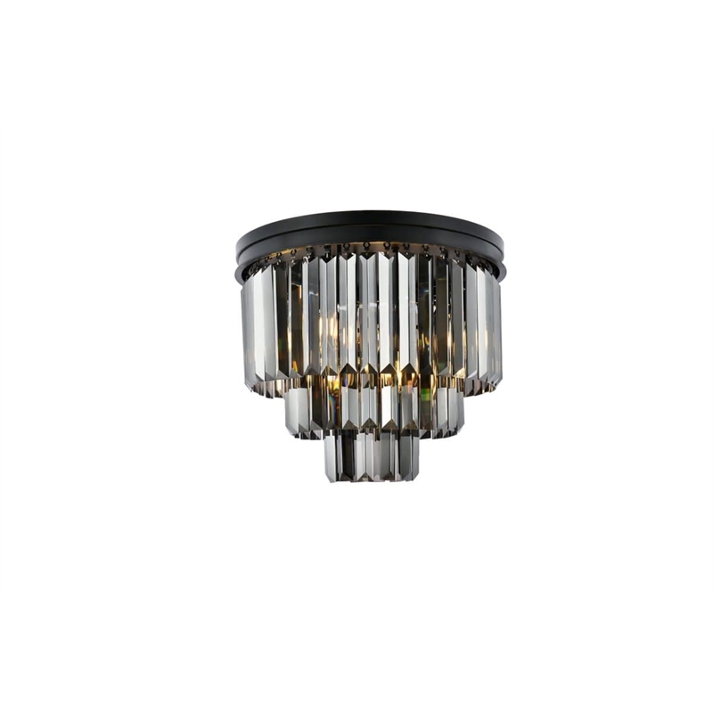 Urban Classic Sydney 9-Light Metal Royal Cut Flush Mount in Matte Black