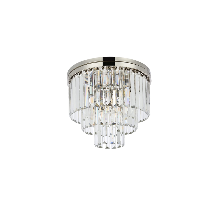 Urban Classic Sydney 9-Light Metal Royal Cut Flush Mount - Polished Nickel