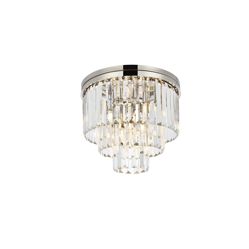 Urban Classic Sydney 9-Light Metal Royal Cut Flush Mount - Polished Nickel