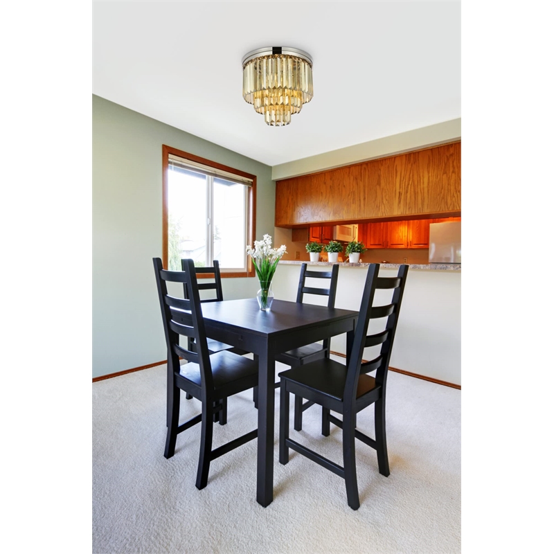 Urban Classic Sydney 9-Light Metal Royal Cut Flush Mount in Polished Nickel
