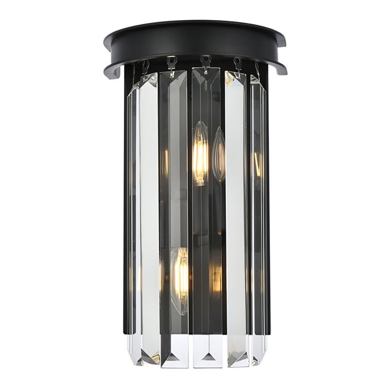 Urban Classic Sydney 2-Light Metal Royal Cut Wall Sconce in Black