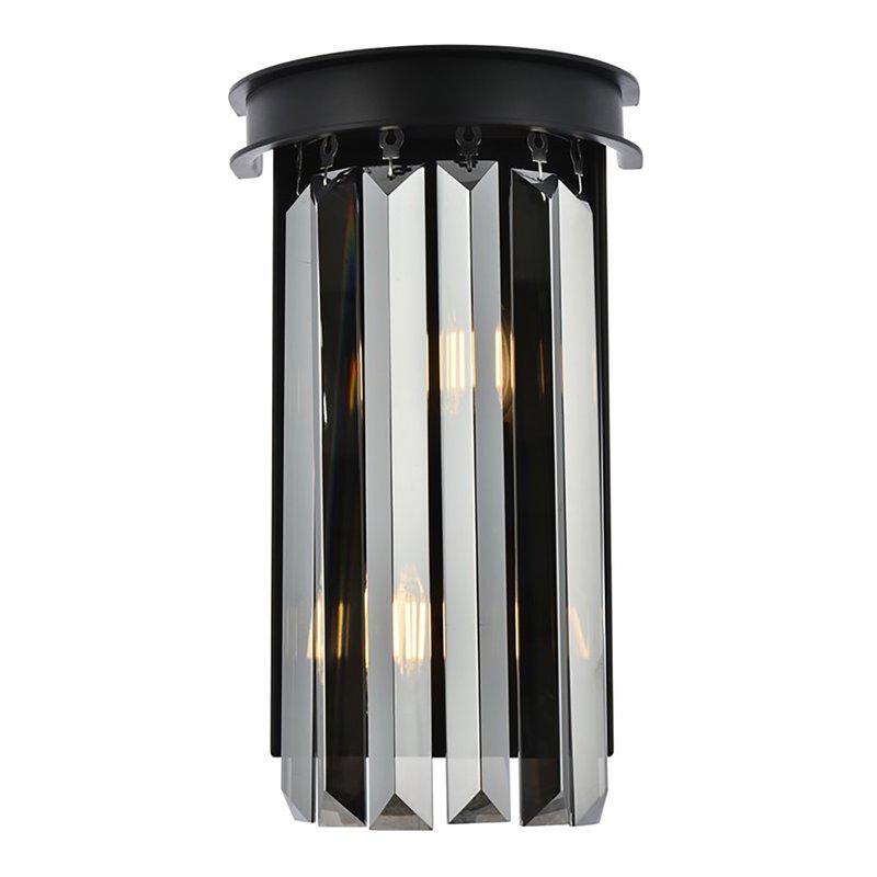 Urban Classic Sydney 2-Light Metal Royal Cut Wall Sconce - Matte Black