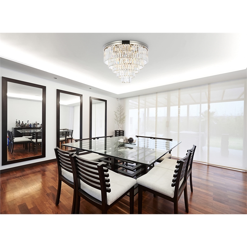 Urban Classic Sydney 17-Light Metal Royal Cut Flush Mount in Matte Black