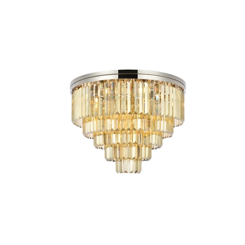 Urban Classic Sydney 17-Light Metal Royal Cut Flush Mount in Polished Nickel