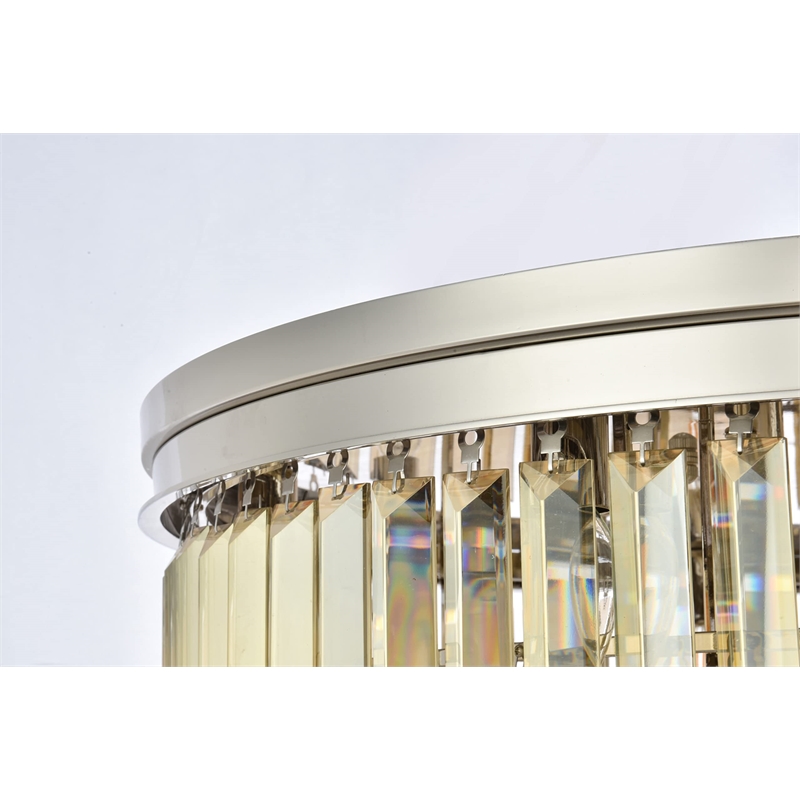 Urban Classic Sydney 17-Light Metal Royal Cut Flush Mount in Polished Nickel