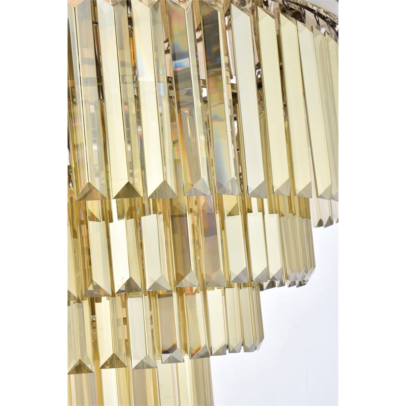 Urban Classic Sydney 17-Light Metal Royal Cut Flush Mount in Polished Nickel