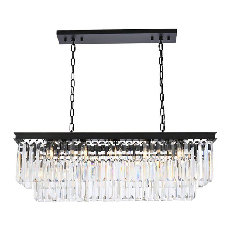 Urban Classic Sydney 12-Light Metal Royal Cut Chandelier in Matte Black