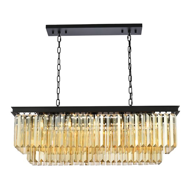 Urban Classic Sydney 12-Light Metal Royal Cut Chandelier - Matte Black Finish