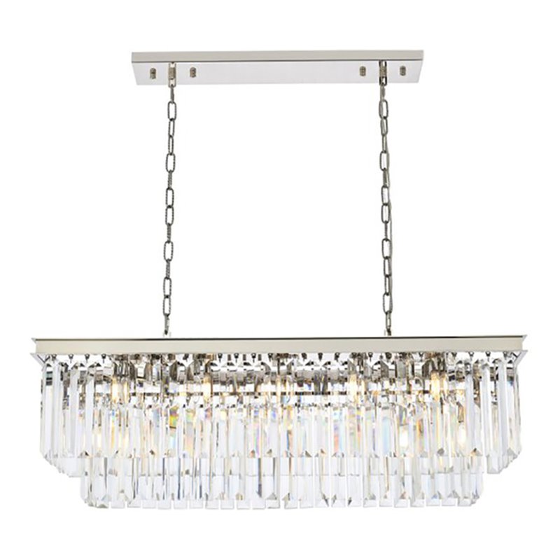 Urban Classic Sydney 12-Light Metal Royal Cut Chandelier in Nickel