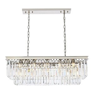 Urban Classic Sydney 12-Light Metal Royal Cut Chandelier in Nickel