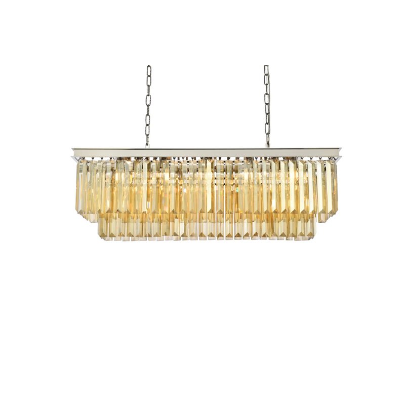 Urban Classic Sydney 12-Light Metal Royal Cut Chandelier in Nickel