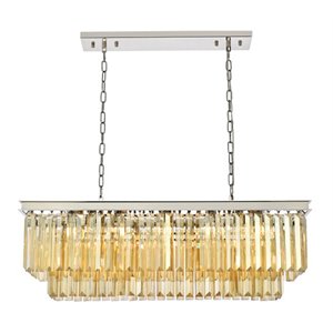 Urban Classic Sydney 12-Light Metal Royal Cut Chandelier in Nickel
