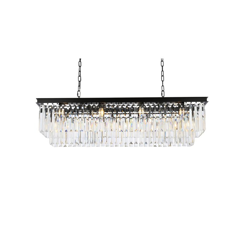 Urban Classic Sydney 12-Light Metal Royal Cut Chandelier in Black