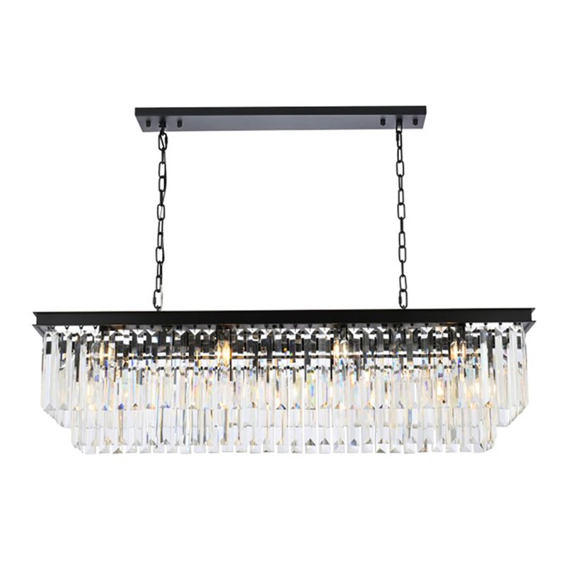 Urban Classic Sydney 12-Light Metal Royal Cut Chandelier in Black